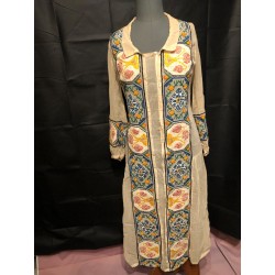 Embroidered linen dress